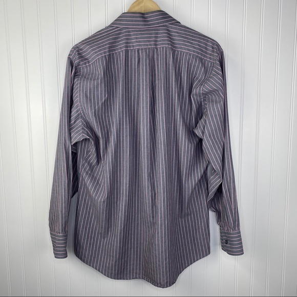 Van Heusen Men’s Fitted Gray Pinstriped Dress Shirt 16 Large - Picture 3 of 7